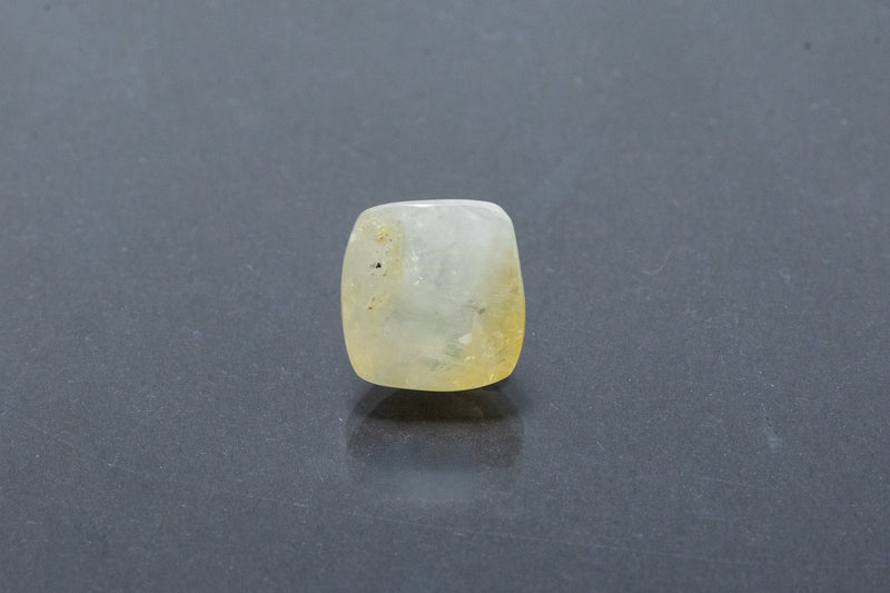 Natural Yellow Sapphire Front View Cushion Shape