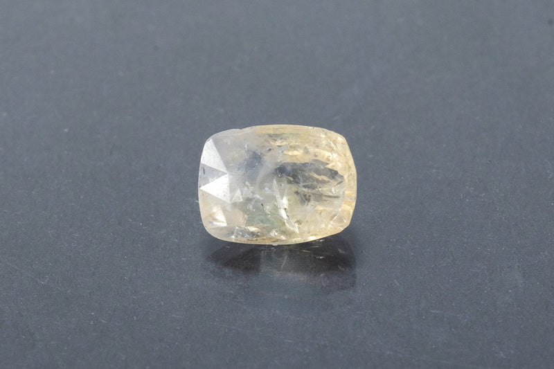 Natural Yellow Sapphire Front View Cushion Shape