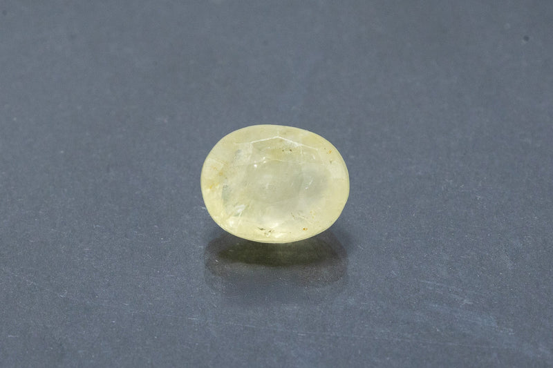 Natural Yellow Sapphire Front View Oval Shape