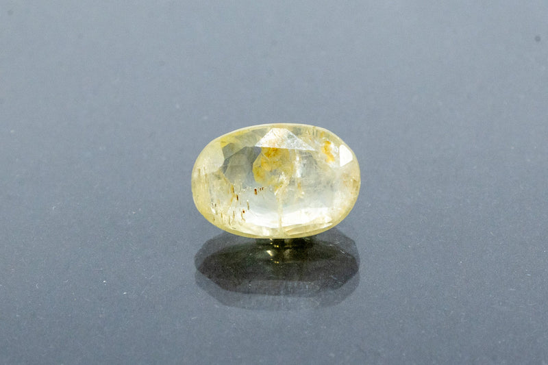 Natural Yellow Sapphire Front View Cushion Shape