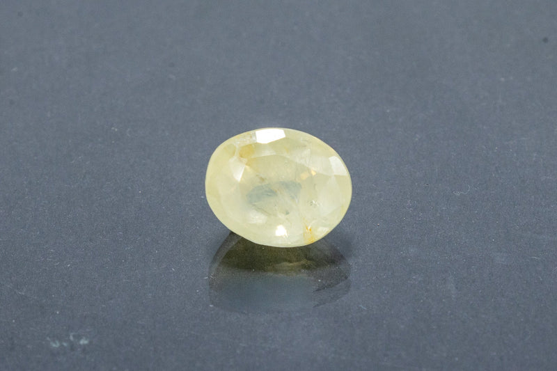 Natural Yellow Sapphire Front View Oval Shape