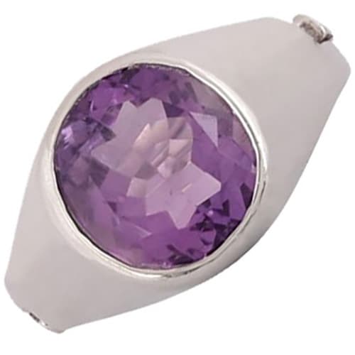 Amethyst Katela Sterling Silver Ring | Lab certified | Adjustable Ring
