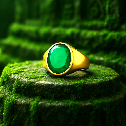 Emerald Panna Panchdhatu Ring | Lab certified | Adjustable Ring