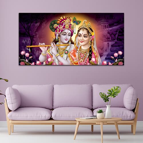 Radha Krishna Multicolor Canvas Wall Painting (WP_0329N)
