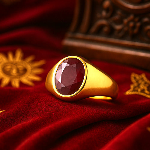 Ruby (Manikya) Panchdhatu Ring | Lab certified | Adjustable Ring