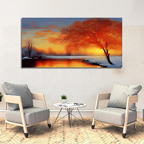 Beautiful nature landscape painting on canvas Wall Painting (WP_0202N)