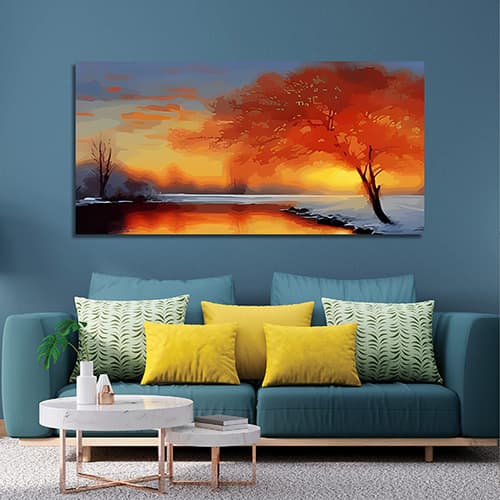 Beautiful nature landscape painting on canvas Wall Painting (WP_0202N)