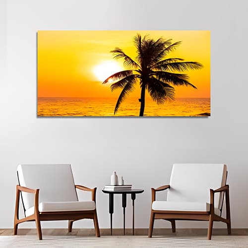 Beautiful beach sunset Canvas Art Wall Painting (WP_0209N)