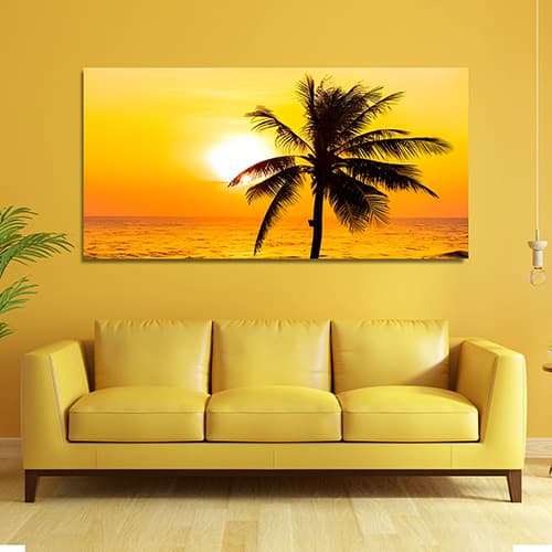 Beautiful beach sunset Canvas Art Wall Painting (WP_0209N)