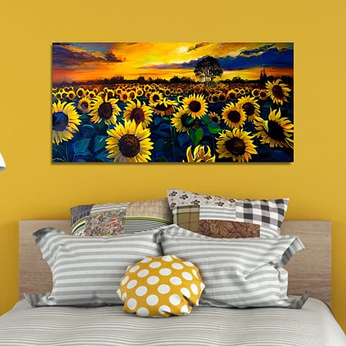 Sunflower Sunset Oil canvas wall Painting (WP_0221F)