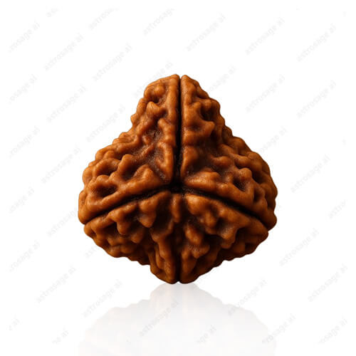 Teen Mukhi Three Faced Nepali Rudraksha - Lab Certified