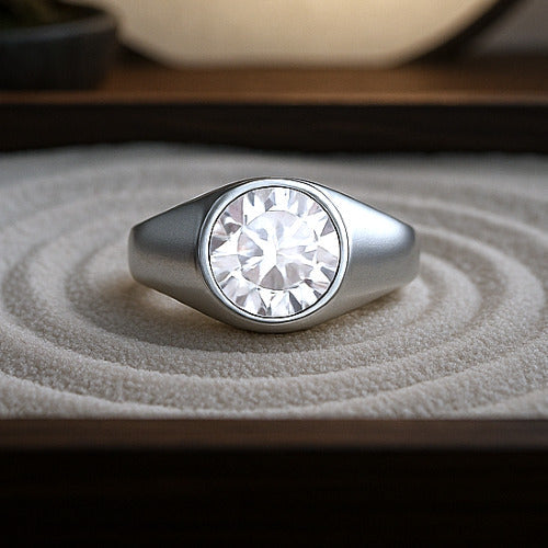 Zircon Sterling Silver Ring | Lab certified | Adjustable Ring