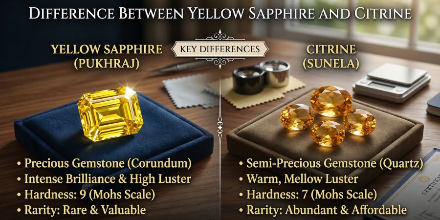 Difference b/w Yellow Sapphire and Citrine