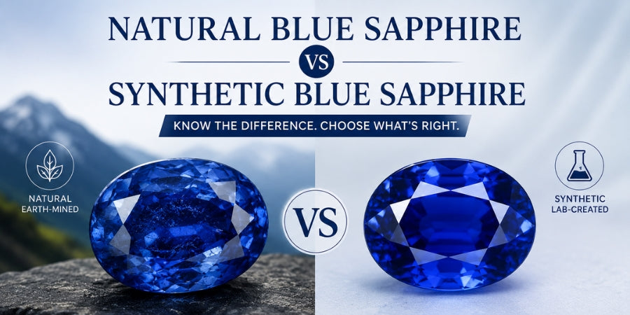 Natural Blue Sapphire vs Synthetic Blue Sapphire