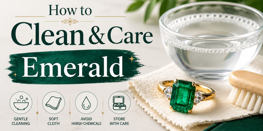 how to clean & care emerald gemstone
