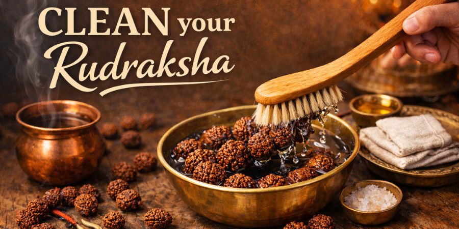 how to clean rudraksha