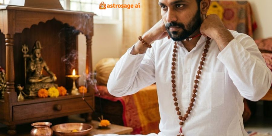 how to wear rudraksha beads