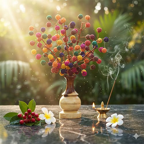 Rudraksha Tree (108 Multicolored Beads)
