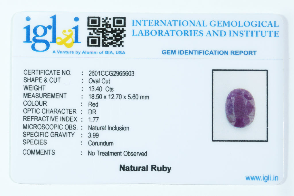 Indian Ruby 13.40 Carat