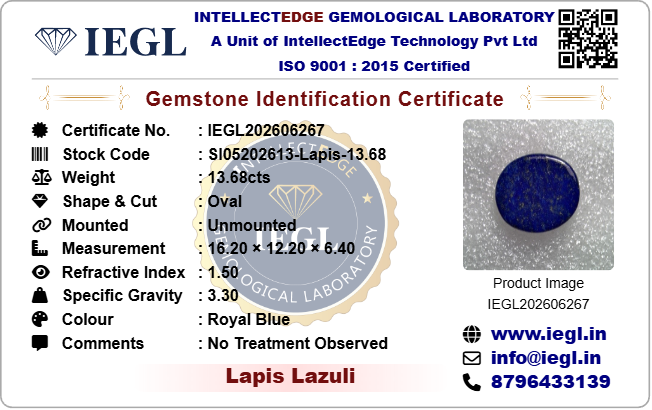 Lapis Lazuli - 13.68 Carat