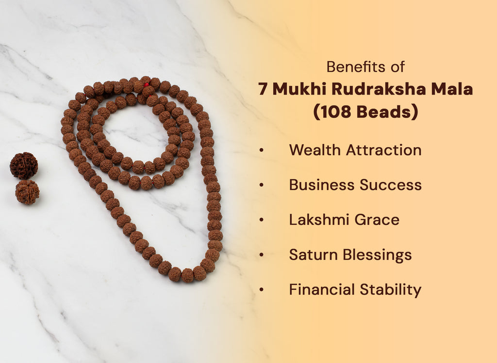 7 Mukhi Rudraksha Mala (108 Beads)