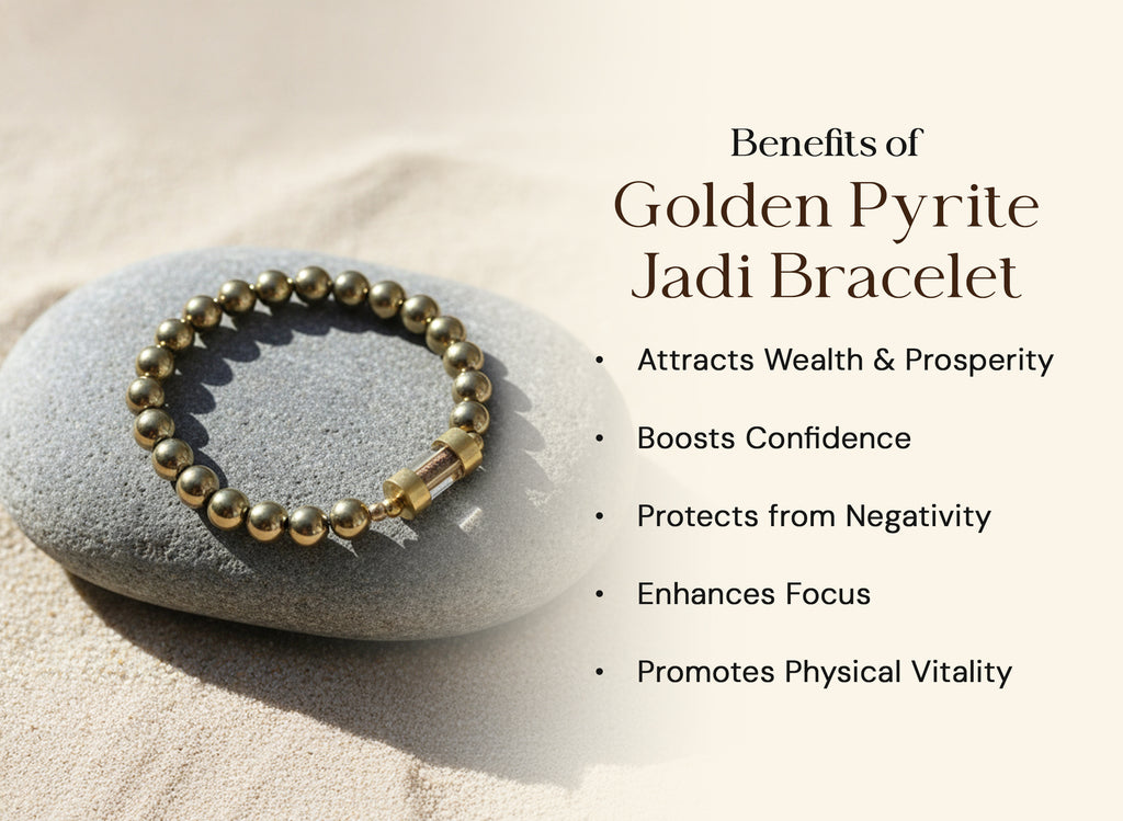 Golden Pyrite Jadi Bracelet