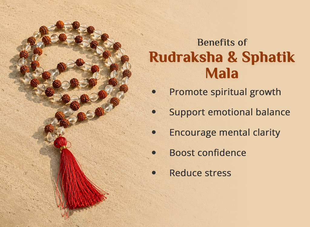Divya Shanti Mala | Rudraksha & Sphatik Combination