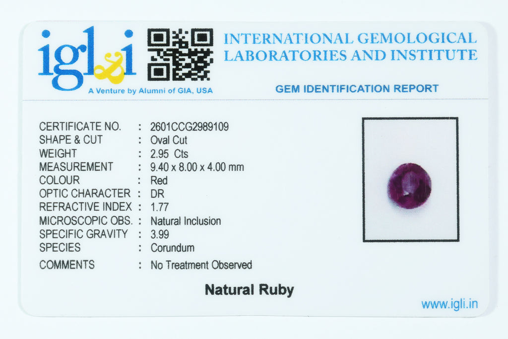Indian Ruby 2.95 Carat