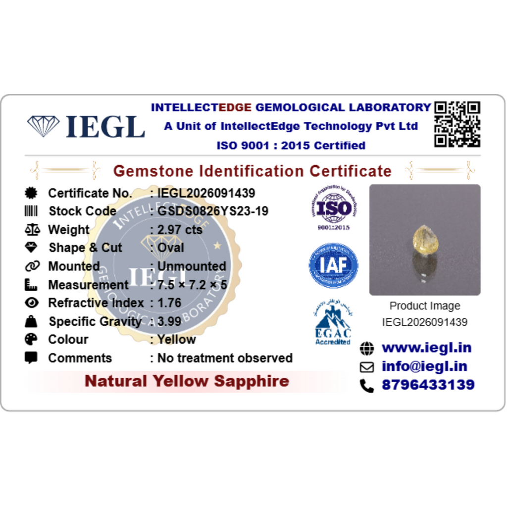 Yellow Sapphire - 2.97 Carat