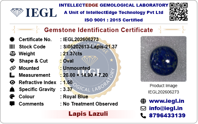 Lapis Lazuli - 21.37 Carat