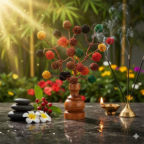 Rudraksha Tree (27 Beads Multicolor)