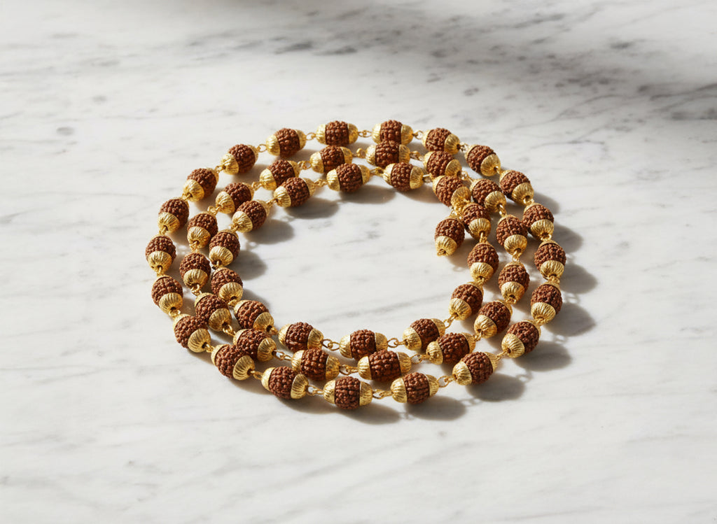 Rudraksha Mala-Gold Plated