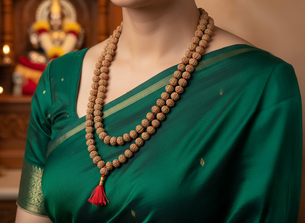 6 Mukhi Rudraksha Mala, 8mm (54 Beads)