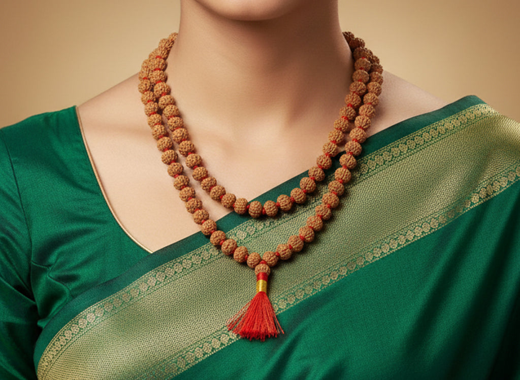 6 Mukhi Rudraksha Mala (Rosary) (108 Beads)