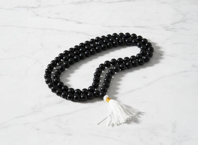 Kale Hakik Ki Mala - Black Agate Mala