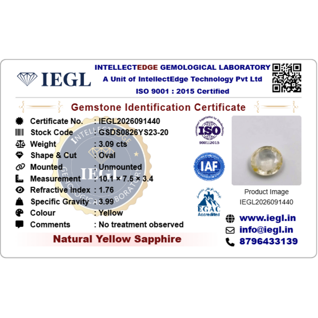 Yellow Sapphire - 3.09 Carat