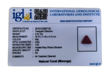 Triangle Coral 3.10 Carat