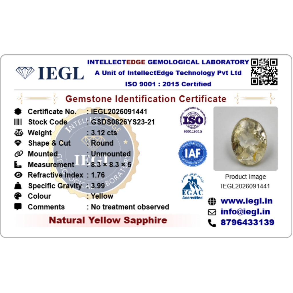 Yellow Sapphire - 3.12 Carat