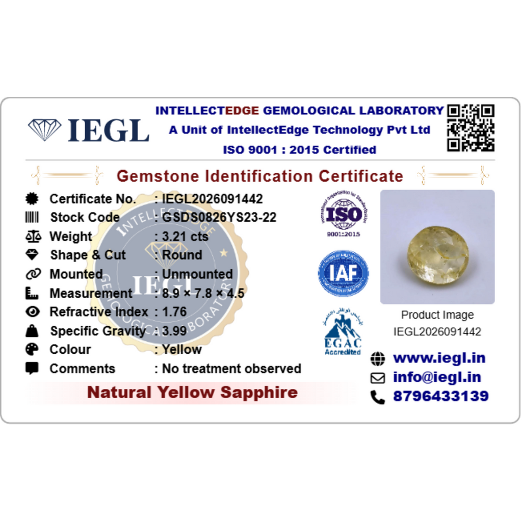 Yellow Sapphire - 3.21 Carat