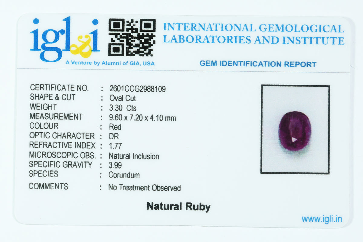 Indian Ruby 3.30 Carat