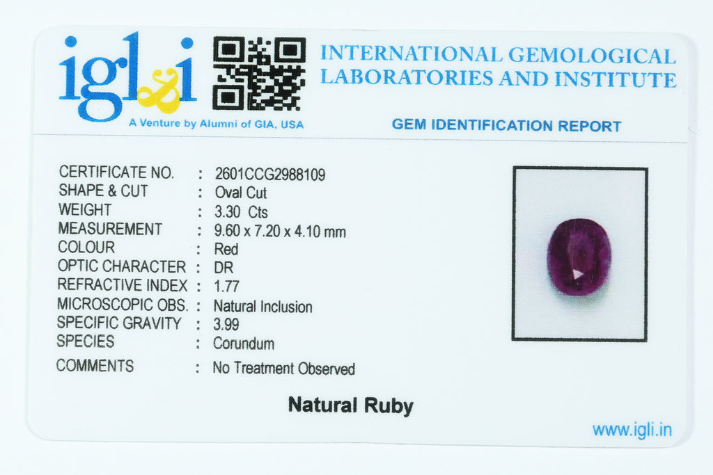 Indian Ruby 3.30 Carat