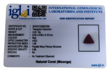 Triangle Coral 3.33 Carat