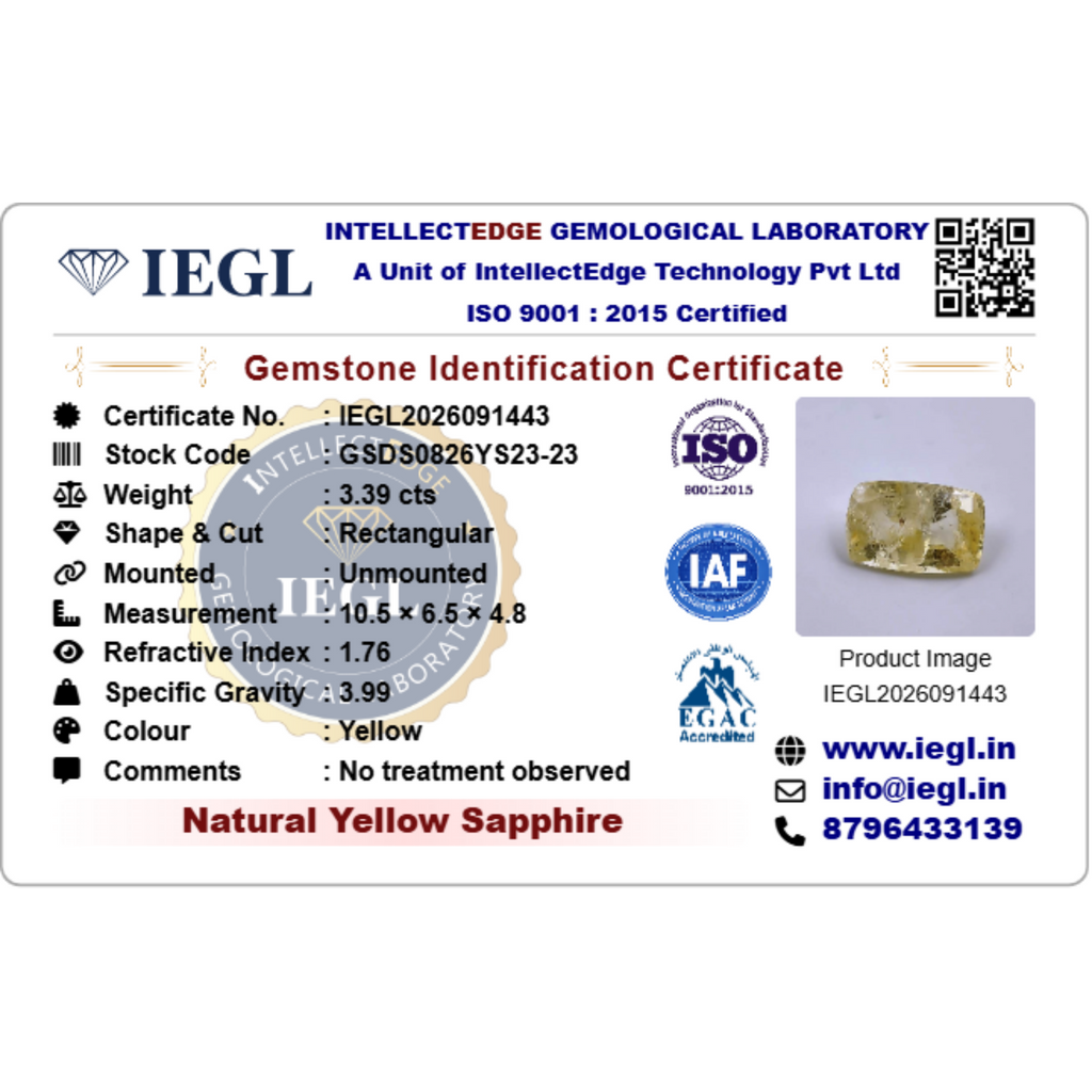 Yellow Sapphire - 3.39 Carat