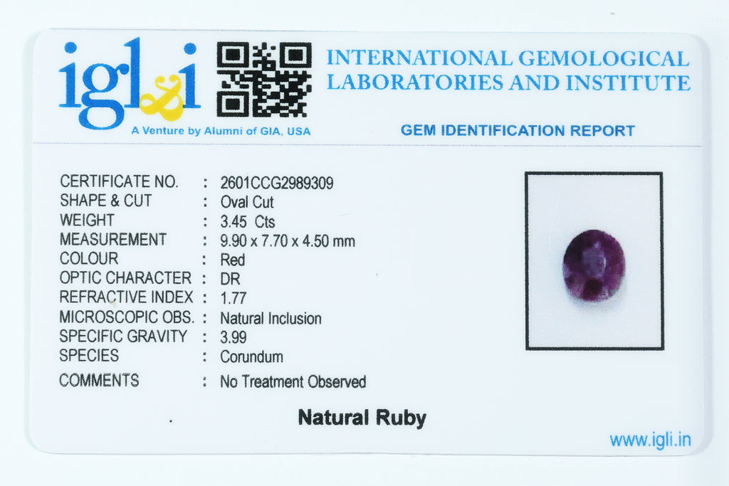 Indian Ruby 3.45 Carat