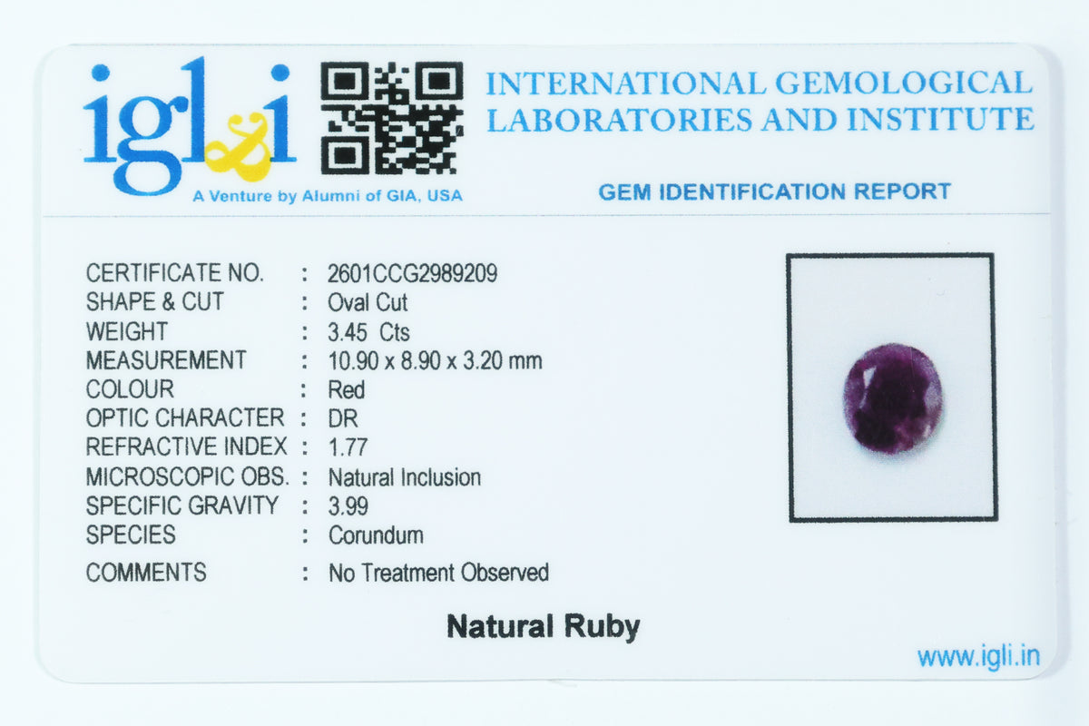 Indian Ruby 3.45 Carat