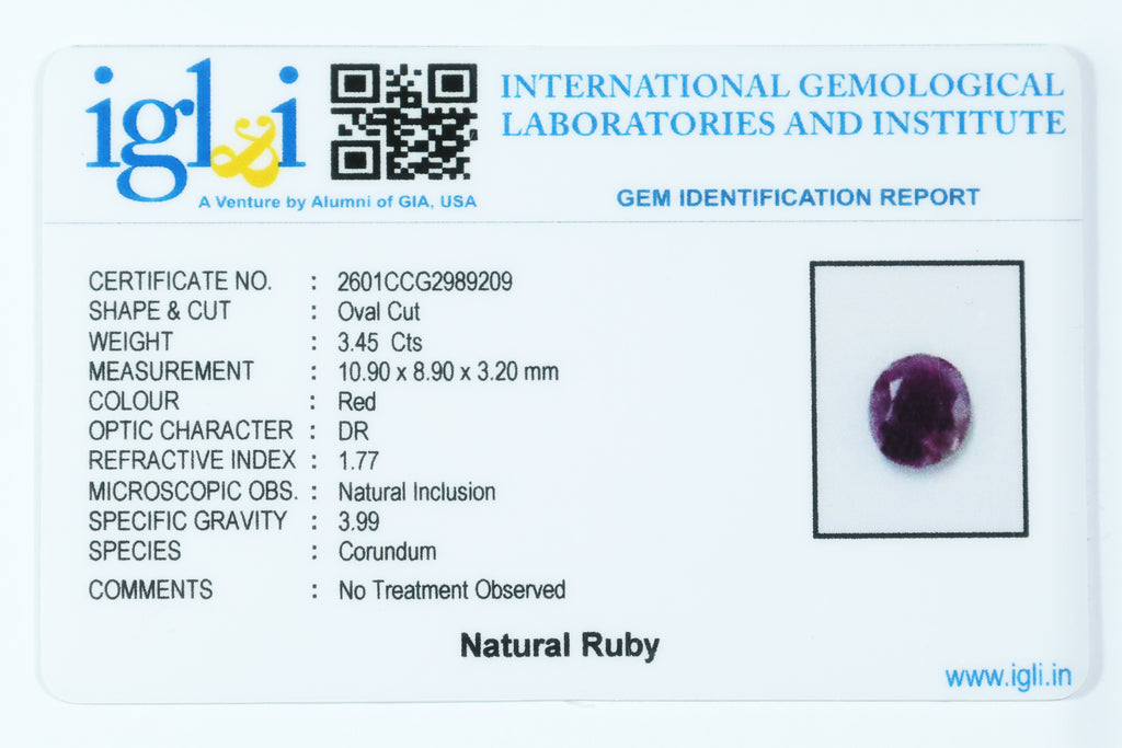 Indian Ruby 3.45 Carat
