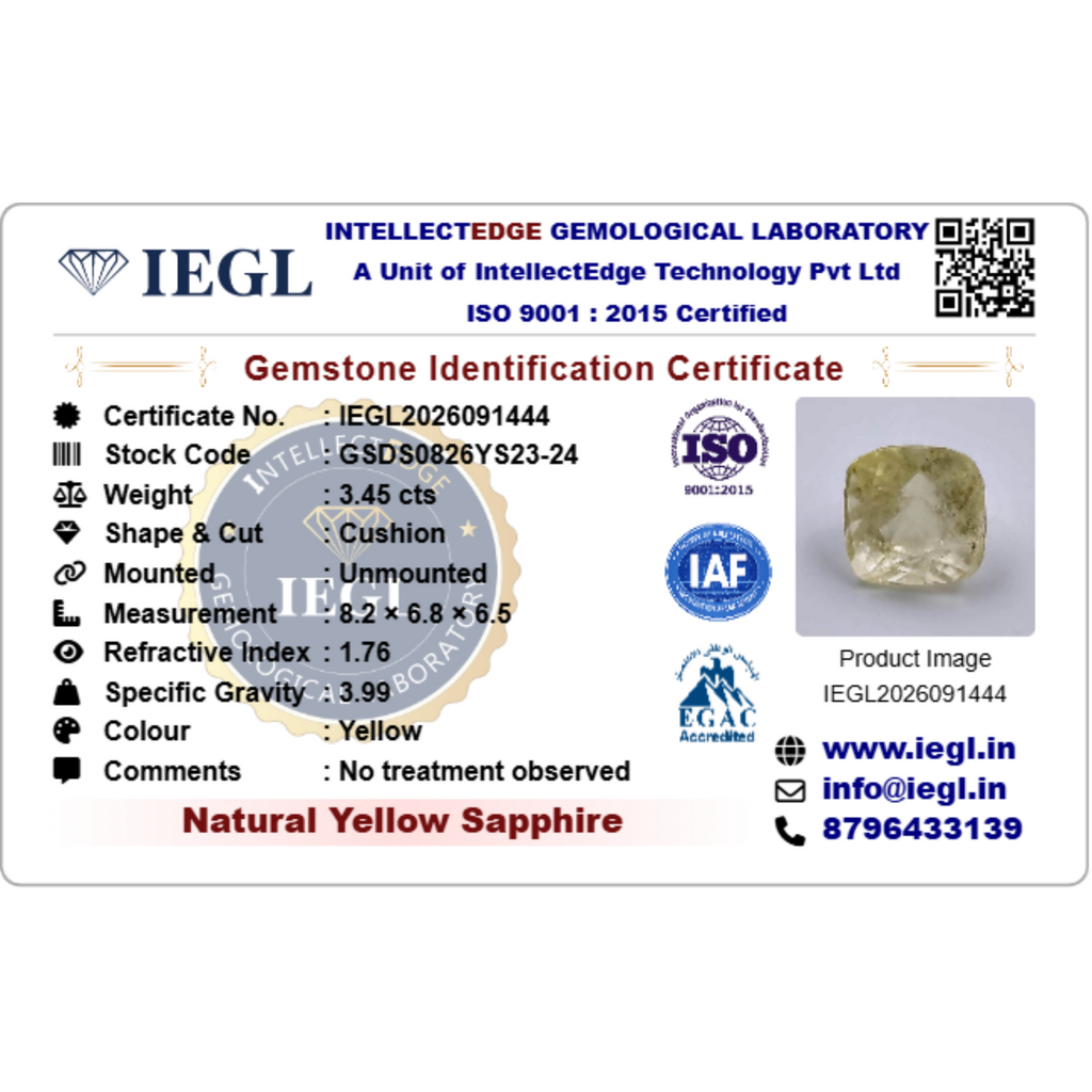 Yellow Sapphire - 3.45 Carat