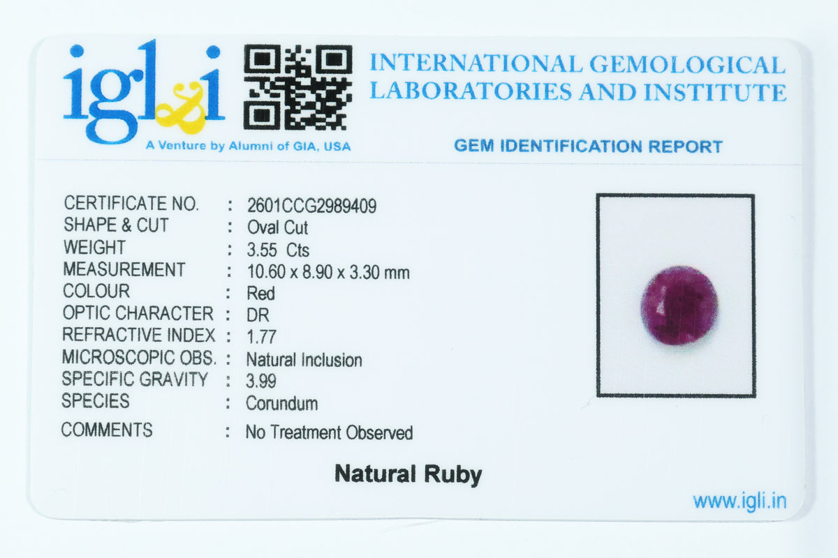 Indian Ruby 3.55 Carat