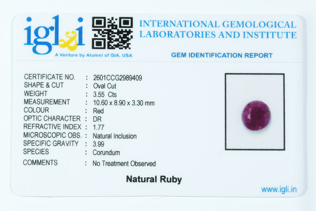 Indian Ruby 3.55 Carat
