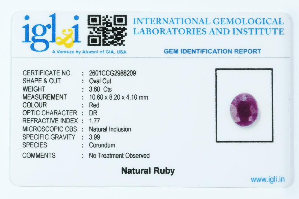 Indian Ruby 3.60 Carat